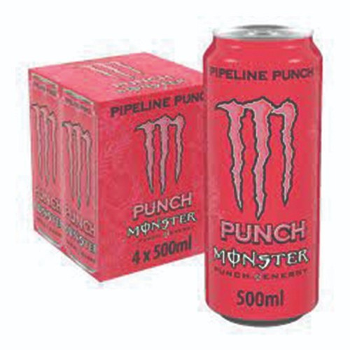 MONSTER ENERGY PIPELINE PUNCH 4 PACK 500ML - Premierexports.co.uk